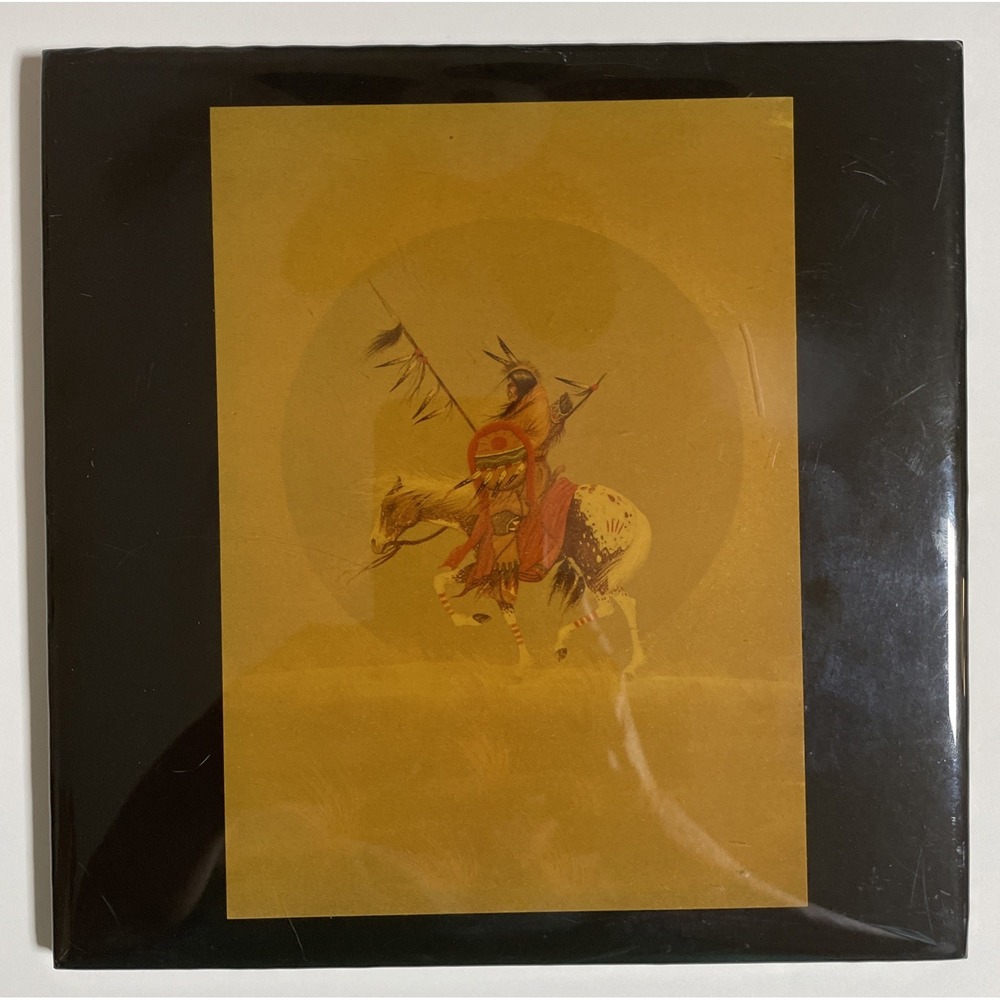 Native American Tile Art "Winter Man" By Johnny Tiger 8"x8" Vintage Wall Hanging